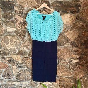 Pin-up Style Teal Polka Dot Dress 👗 by Enfocus